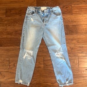 MOTHER Superior Distressed MidWash StraightLeg Jeans